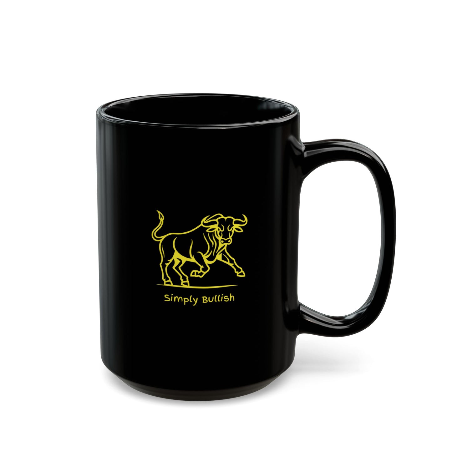 Simply Bullish 2 Golden Bull Ceramic Mug, (11oz, 15oz)