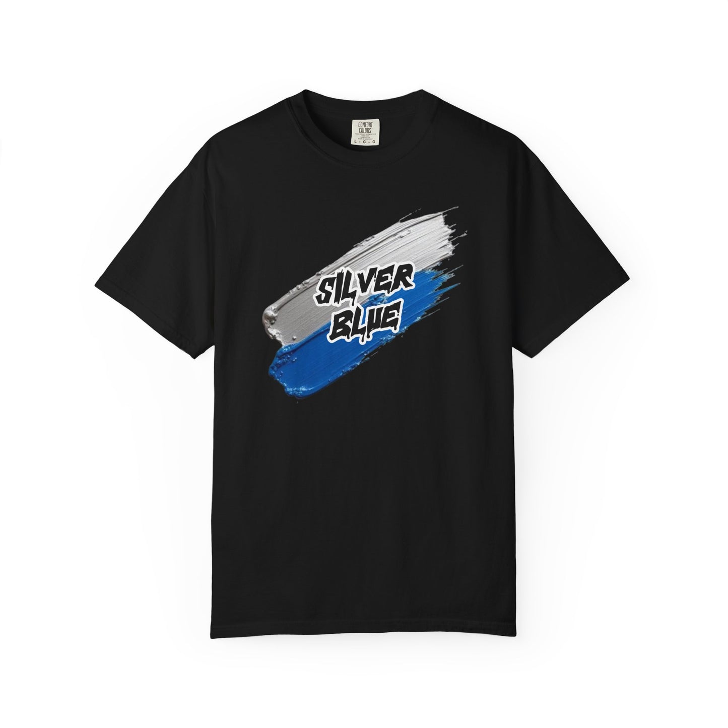 Silver & Blue Brushstroke T-Shirt