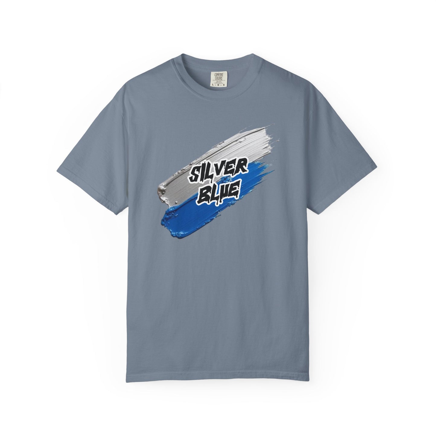 Silver & Blue Brushstroke T-Shirt