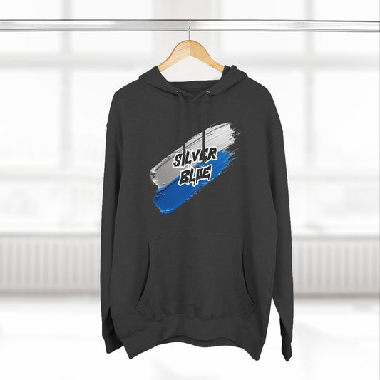 Silver Blue Brushstroke Hoodie