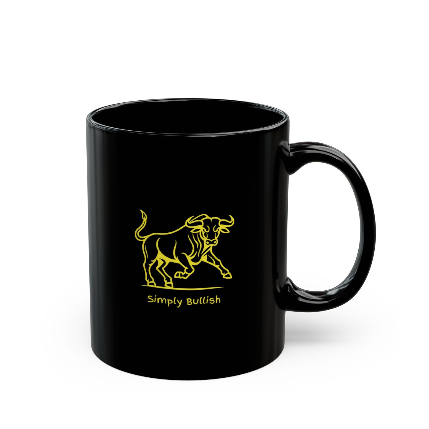 Simply Bullish 2 Golden Bull Ceramic Mug, (11oz, 15oz)